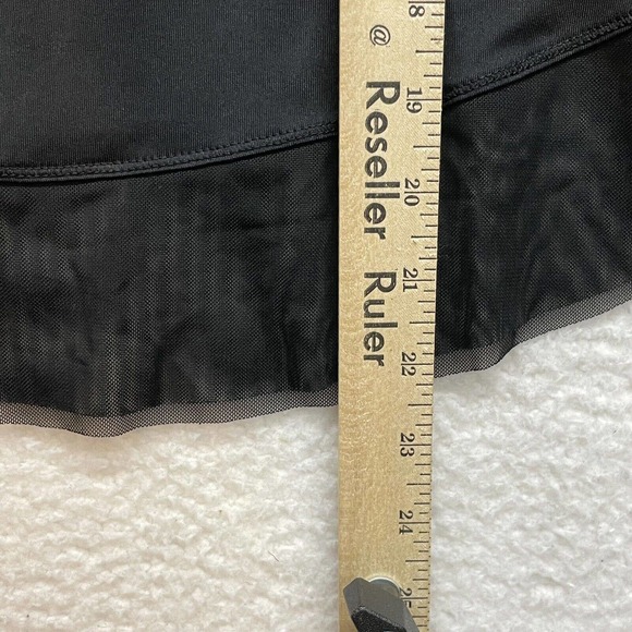 Apana Shirt Womens XS Black Ruffle Layered Cris Cross Athleisure Workout Gym - Picture 10 of 11